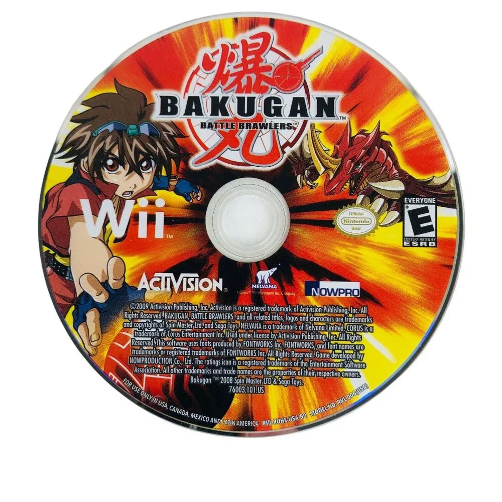 Bakugan Battle‎ Brawlers Video Game Nintendo WII Complete Disc Manual Case Works